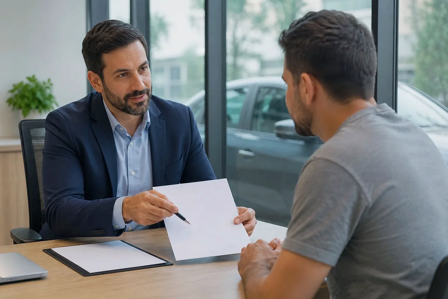 Despachante analisando documentos para preparar recurso de multa para um cliente.